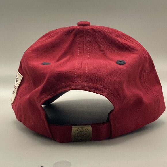 Indian Motorcycle 1901 Circle Patch Hat, Red & Black Strapback Adjustable Cap - Picture 3 of 11